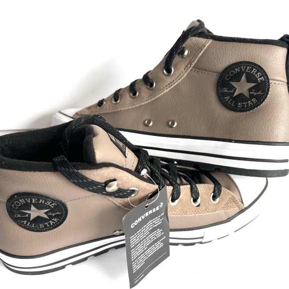 Converse Chuck Taylor All Star Street Mid Leather Sneaker, 166072C Sizes 9 Mason - Picture 14 of 16